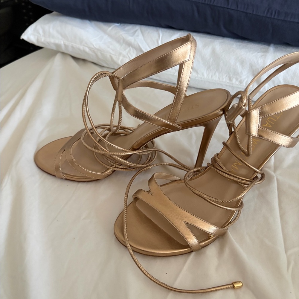 Stuart Weitzman Metallic Gold Heels